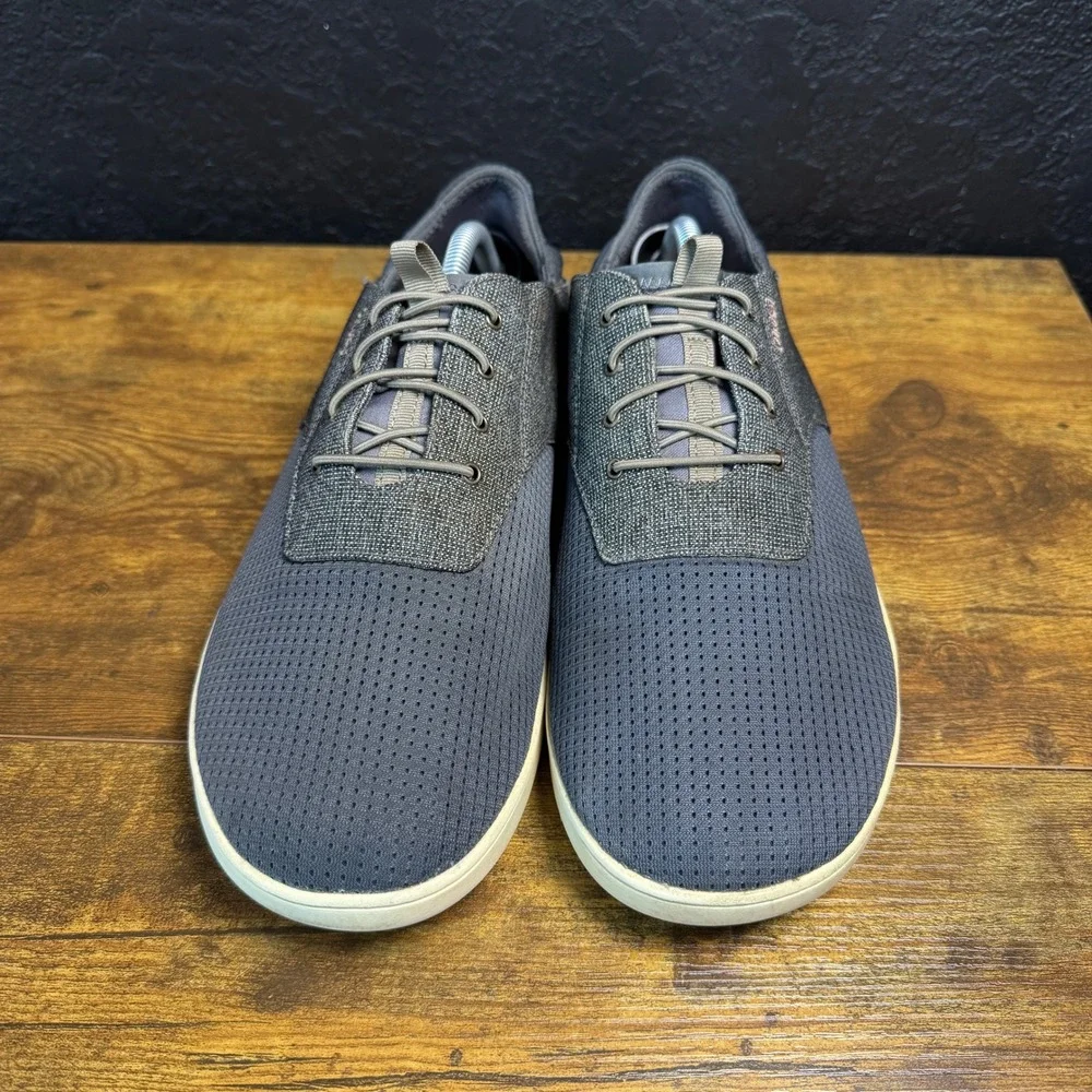OluKai Nohea Moku 10188 Fog Grey Textile Mesh Boat Shoe Mens 10.5